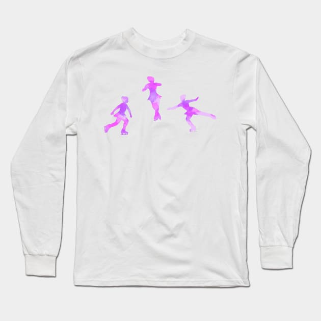 Figure skating jump (Axel) Long Sleeve T-Shirt by Becky-Marie